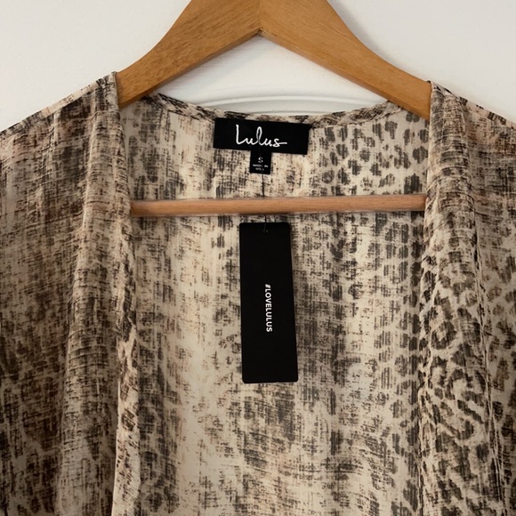 Lulu’s Cheetah Open Front Sheer Cardigan - Picture 2 of 6
